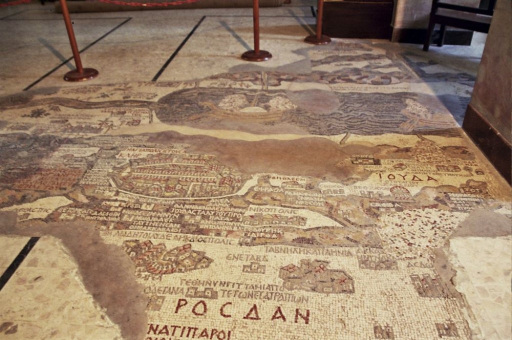 Mosaic map inside St. Georges Church.
